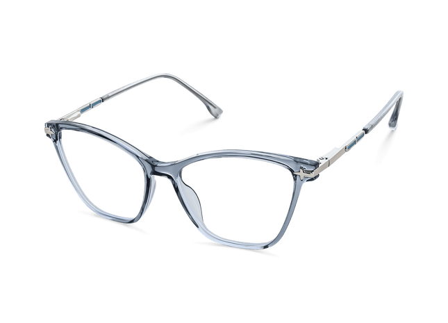 Eydology Louise Transparent Navy Blue Glasses 3