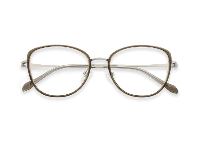 Eydology Luciana Clear Green Brown Light/Gun Glasses 1