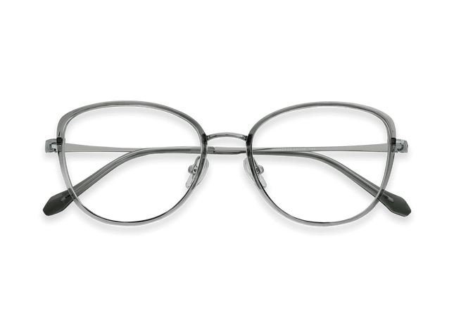 Eydology Luciana Gradient Grey Green/Chrome Glasses 1