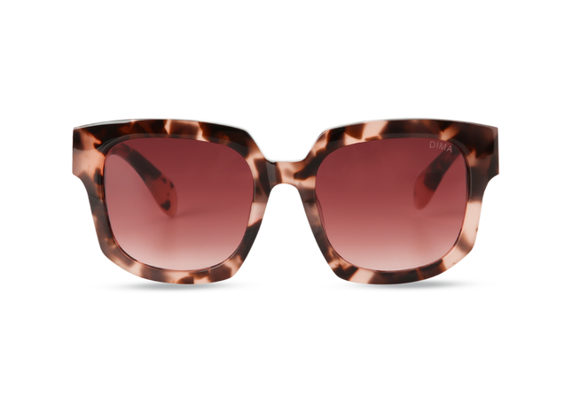 Eydology Luna Pink Tortoise Frame Redwood Gradient Lens Sunglasses 1