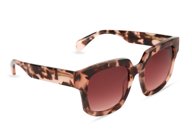 Eydology Luna Pink Tortoise Frame Redwood Gradient Lens Sunglasses 2