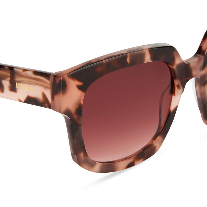 Eydology Luna Pink Tortoise Frame Redwood Gradient Lens Sunglasses 4