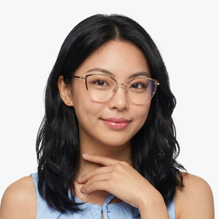 Eydology Lyanna Brown Rose Gold Glasses 5