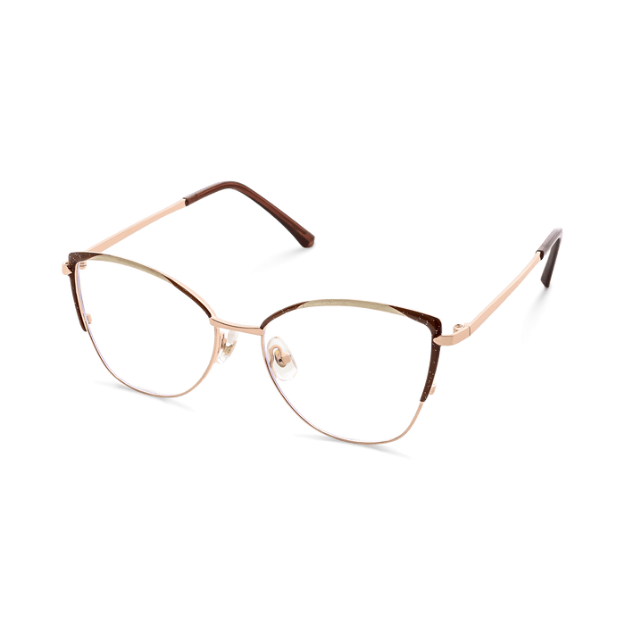 Eydology Lyanna Brown Rose Gold Glasses 6