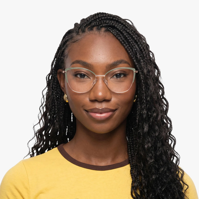 Eydology Lyanna Green Rose Gold Glasses 5