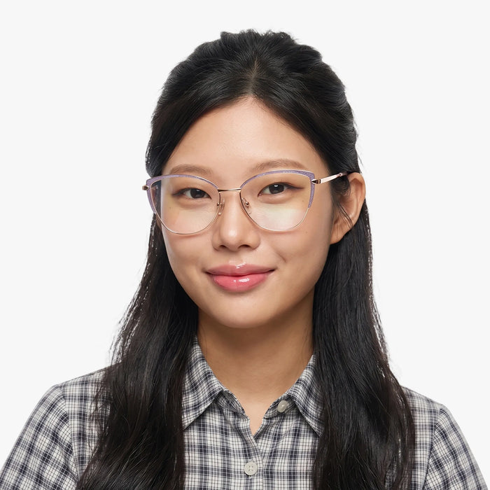 Eydology Lyanna Purple Rose Gold Glasses 5
