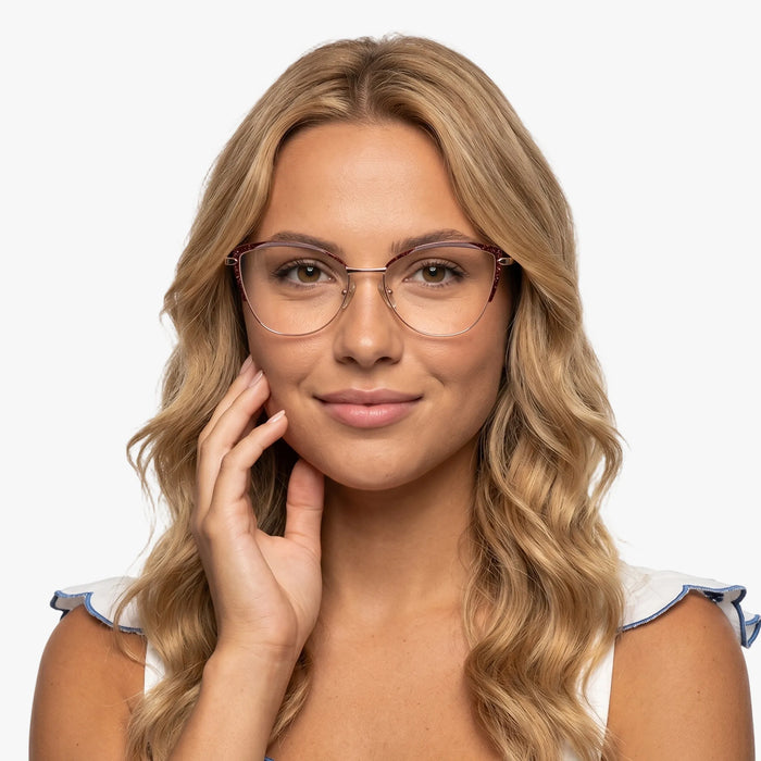 Eydology Lyanna Red Rose Gold Glasses 3