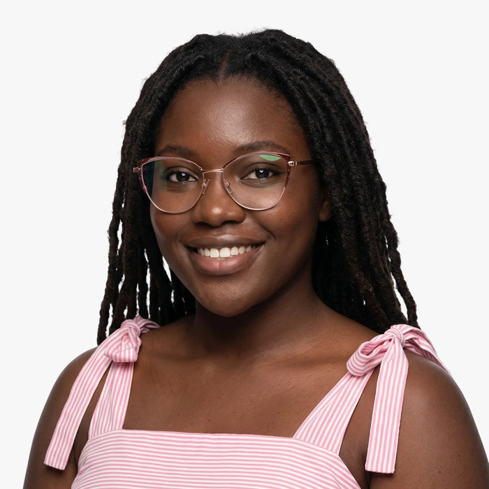 Eydology Lyanna Red Rose Gold Glasses 4