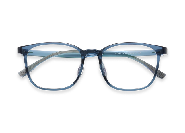 Eydology Maple Crystal Dark Blue Square Kids Glasses 1