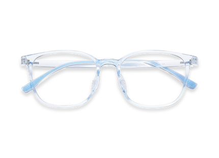 Eydology Maple Crystal Light Blue Square Kids Glasses 1