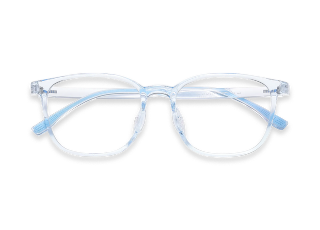 Eydology Maple Crystal Light Blue Square Kids Glasses 1