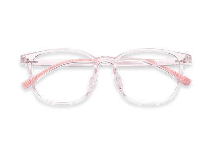 Eydology Maple Crystal Pink Square Kids Glasses 1