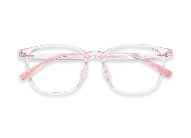 Eydology Maple Crystal Pink Square Kids Glasses 1