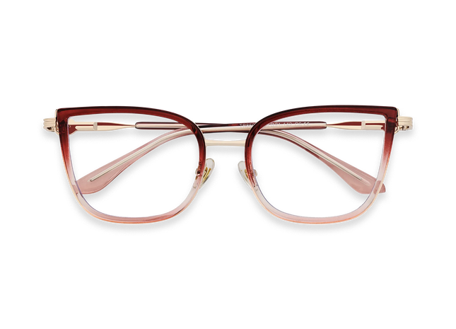 Eydology Melody Gold/Gradient Red to Clear Glasses 1
