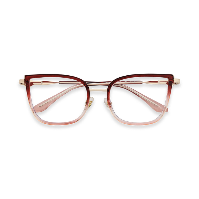 Eydology Melody Gold/Gradient Red to Clear Glasses 1