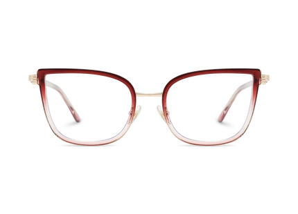 Eydology Melody Gold/Gradient Red to Clear Glasses 2