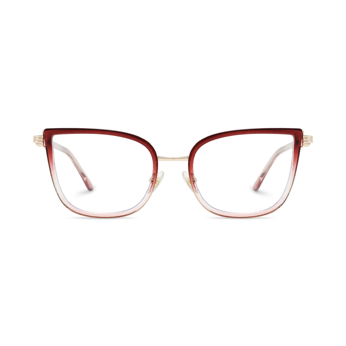 Eydology Melody Gold/Gradient Red to Clear Glasses 2