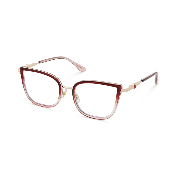 Eydology Melody Gold/Gradient Red to Clear Glasses 3