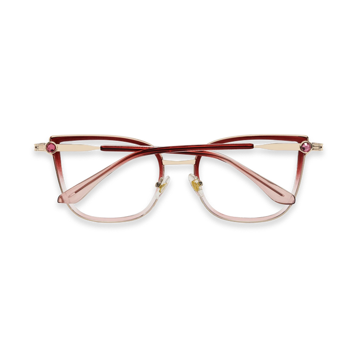 Eydology Melody Gold/Gradient Red to Clear Glasses 5