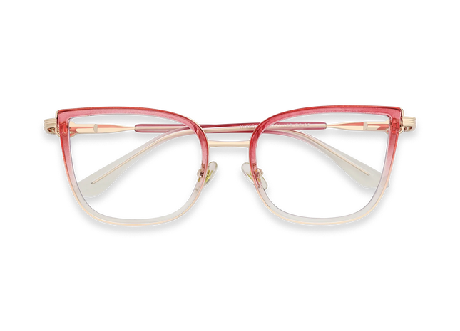 Eydology Melody Gold/ Gradient Rose Pink to Clear Glasses 1