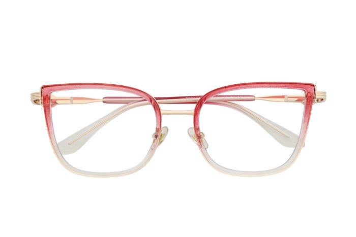 Eydology Melody Gold/ Gradient Rose Pink to Clear Glasses 1