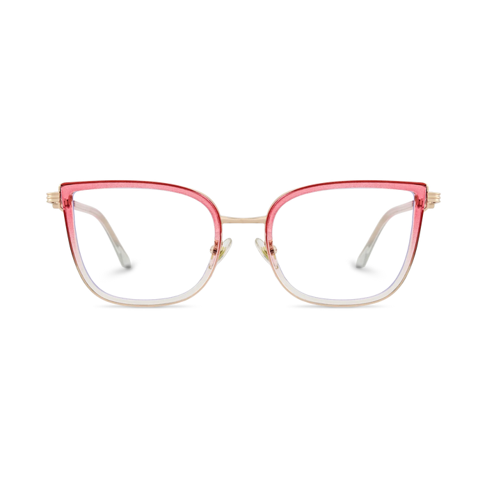Eydology Melody Gold/ Gradient Rose Pink to Clear Glasses 2