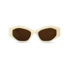 Eydology Mia Milky White Frame Brown Lens Sunglasses 1