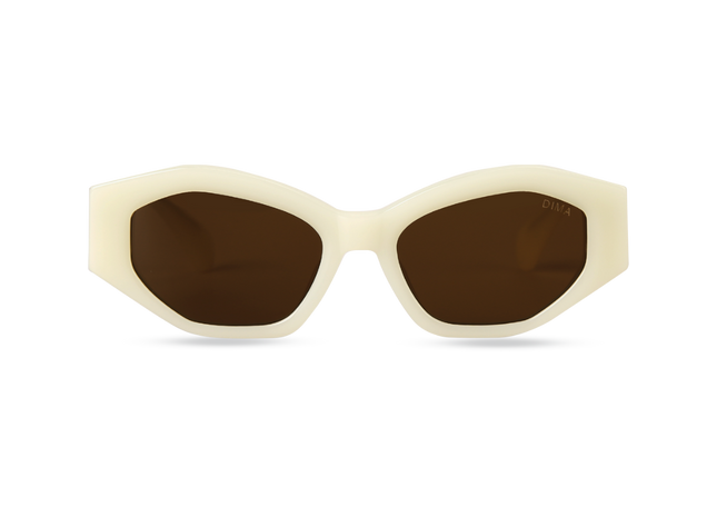 Eydology Mia Milky White Frame Brown Lens Sunglasses 1