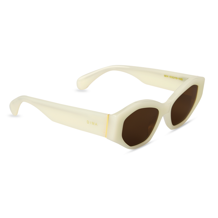 Eydology Mia Milky White Frame Brown Lens Sunglasses 2