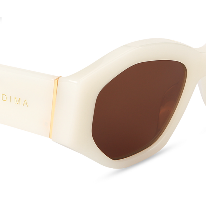 Eydology Mia Milky White Frame Brown Lens Sunglasses 4