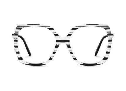 Eydology Milani Clear Black White Stripes Glasses 1