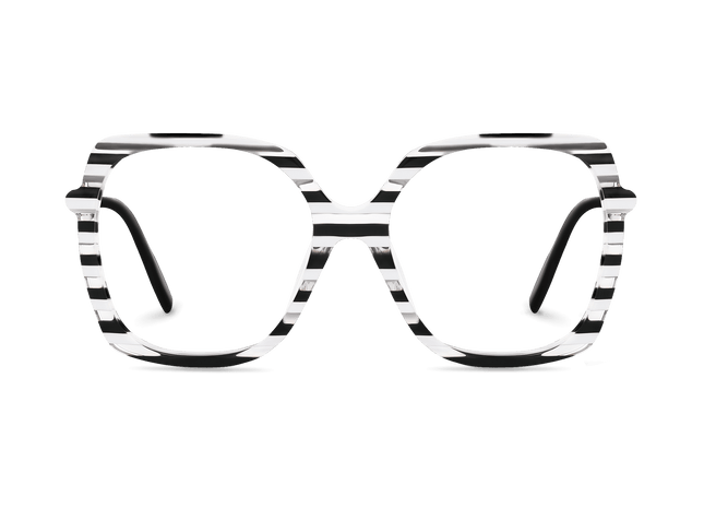 Eydology Milani Clear Black White Stripes Glasses 1
