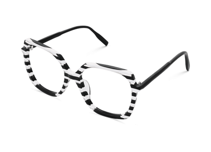 Eydology Milani Clear Black White Stripes Glasses 2
