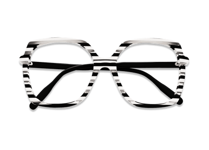 Eydology Milani Clear Black White Stripes Glasses 3