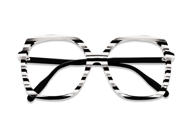 Eydology Milani Clear Black White Stripes Glasses 3