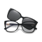Eydology Milena Black/Polarized Grey Lens Clip on Sunglasses 1