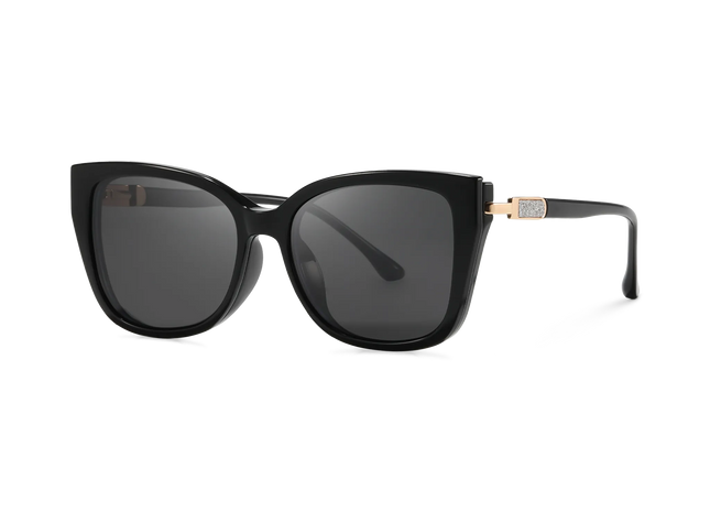 Eydology Milena Black/Polarized Grey Lens Clip on Sunglasses 2