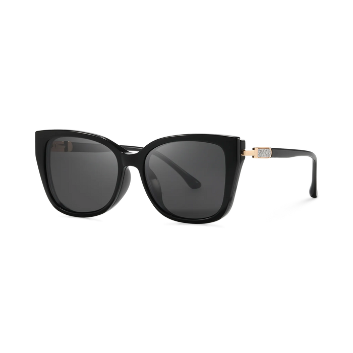 Eydology Milena Black/Polarized Grey Lens Clip on Sunglasses 2