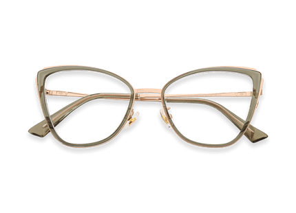 Eydology Musa Transparent Light Grass Green/Rose Gold Glasses 1
