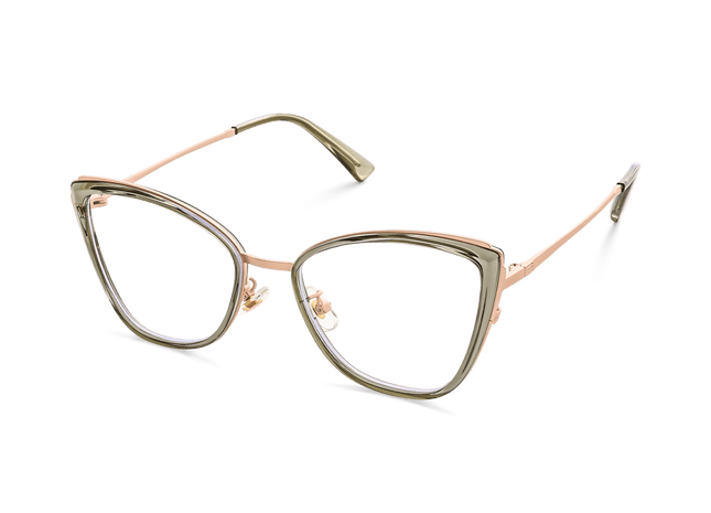 Eydology Musa Transparent Light Grass Green/Rose Gold Glasses 3