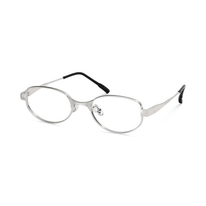 Eydology Nadia Silver Oval Eyeglasses 1
