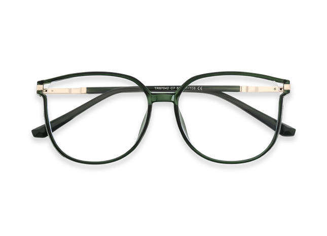 Eydology Naomi Crystal Green Women's Cat Eye Glasses 1