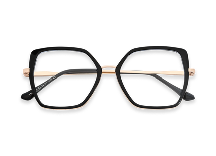 Eydology Nash Gold/Black Women's Cat Eye Glasses 1