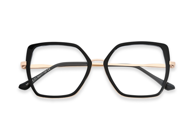 Eydology Nash Gold/Black Women's Cat Eye Glasses 1