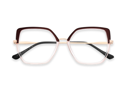 Eydology Nash Gold/Crystal Dark Brown to Clear Women's Cat Eye Glasses 1