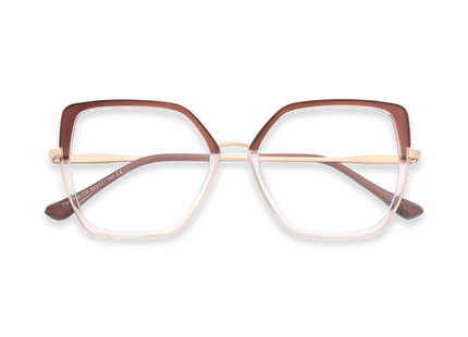 Eydology Nash Gold/Crystal Light Brown to Clear Women's Cat Eye Glasses 1
