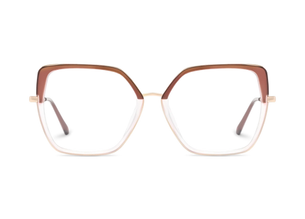 Eydology Nash Gold/Crystal Light Brown to Clear Women's Cat Eye Glasses 2