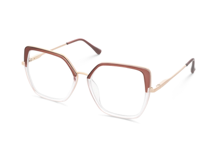 Eydology Nash Gold/Crystal Light Brown to Clear Women's Cat Eye Glasses 3