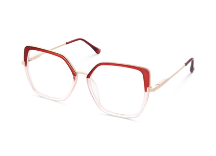 Eydology Nash Gold/Crystal Red to Clear Women's Cat Eye Glasses 3