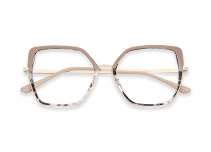 Eydology Nash Gold/Khaki to Leopard Women's Cat Eye Glasses 1